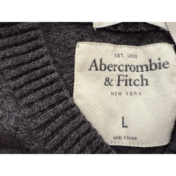 Abercrombie & Fitch Sweater Men’s Size Large Gray V-Neck Cashmere Blend NEW - Picture 5 of 7